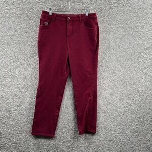 Quacker Factory Dream Jeannes Women Jeans 10 Short Plum Denim High Rise Stretch